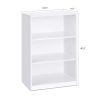 Modern 3 Shelf Bookcase in White Wood Finish