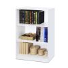 Modern 3 Shelf Bookcase in White Wood Finish