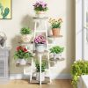 Modern Industrial White Metal Multi-Tier Indoor Plant Stand