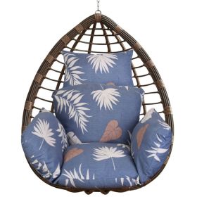 Hanging Basket Seat Cushion (Option: Blue with Beige Lea)