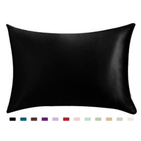Satin Pillowcase (Option: black-20X36inches-1PC)