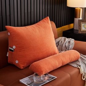 Backrest Pillow with Lumbar Cushion (Option: Orange-45x22x50cm without headrest)