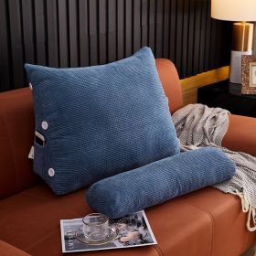 Backrest Pillow with Lumbar Cushion (Option: Jean Blue-45x22x50cm without headrest)