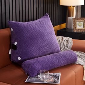Backrest Pillow with Lumbar Cushion (Option: Purple-45x22x50cm without headrest)