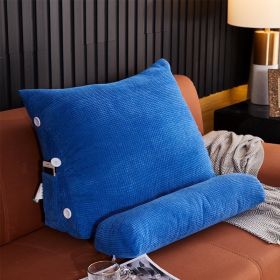 Backrest Pillow with Lumbar Cushion (Option: Royal Blue-45x22x50cm without headrest)