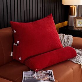 Backrest Pillow with Lumbar Cushion (Option: Big red-45x22x50cm without headrest)