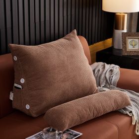 Backrest Pillow with Lumbar Cushion (Option: Brown-45x22x50cm without headrest)