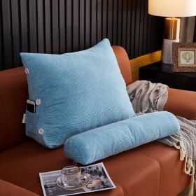 Backrest Pillow with Lumbar Cushion (Option: Sky Blue-45x22x50cm without headrest)
