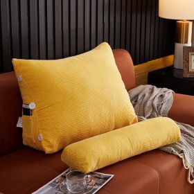 Backrest Pillow with Lumbar Cushion (Option: Yellow-45x22x50cm without headrest)