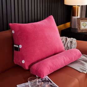 Backrest Pillow with Lumbar Cushion (Option: Rose Red-45x22x50cm without headrest)