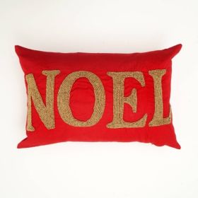Noel Beaded Pillow (Option: Red)
