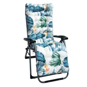 Chaise Lounger Cushion Mat (Option: WhiteBlueLeaf-Standard)