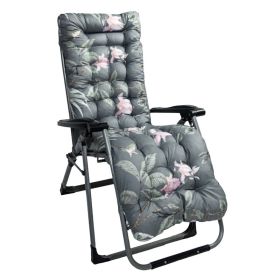 Chaise Lounger Cushion Mat (Option: GreyGreenLeaf-Standard)