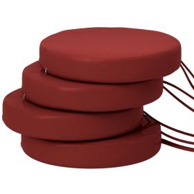 Round Patio Chair Cushions, Set Of 4 Round, Wine Red (Option: Wine Red)