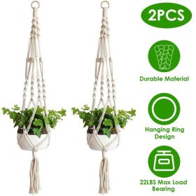 Macrame Plant Hanger (Option: White)