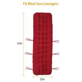 Chaise Lounger Cushion Mat (Option: Red-Standard)