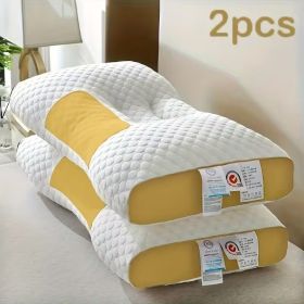 Knitted Cotton Massage Pillow, 2pack (Option: Yellow)
