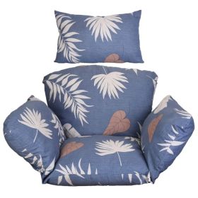 Egg Chair Cushion (Option: BlueBeigeLeaf)