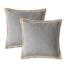 Retro Linen Trimmed Pillowcases, Set of 2 (Option: 1Pair)