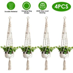 Macrame Plant Hanger (Option: 4Pcs)