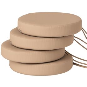 Round Patio Chair Cushions, Set Of 4, Khaki (Option: Khaki)