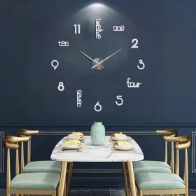 Large Modern Art Deco Wall Clock (Option: silvery)