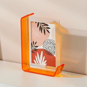 4x6" Colorful Acrylic Photo Frame Box (Option: Orange-4x6 Inch)