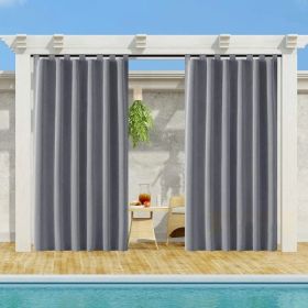 Gray Blackout Outdoor Light Filtering Curtain (Single Panel) (Option: Gray)