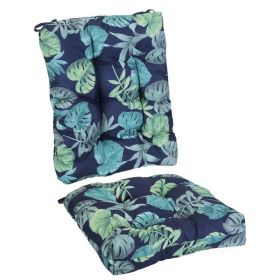 Back And Seat Cushion (Option: BlackCyanLeafPro)