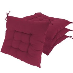 Square Chair Cushion, Set of 4 (Option: Pro-Wine Red)