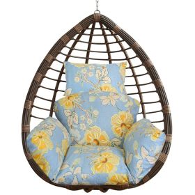 Hanging Basket Seat Cushion (Option: Light Blue with Yellow Leaf)